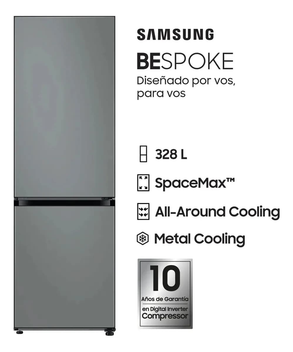 Heladera Samsung Bespoke RB33A3070 328lts Satin Gray